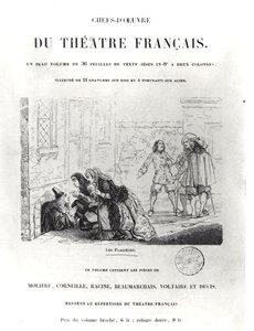 Frontispiece for Chefs dOeuvre du Theatre Francais with an Illustration for The Litigants by Jean Racine